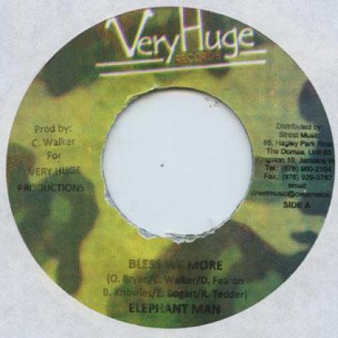 

7inch Record ELEPHANT MAN - Bless We More Very Huge 2009 Jamaica Reggae, Ska & Dub