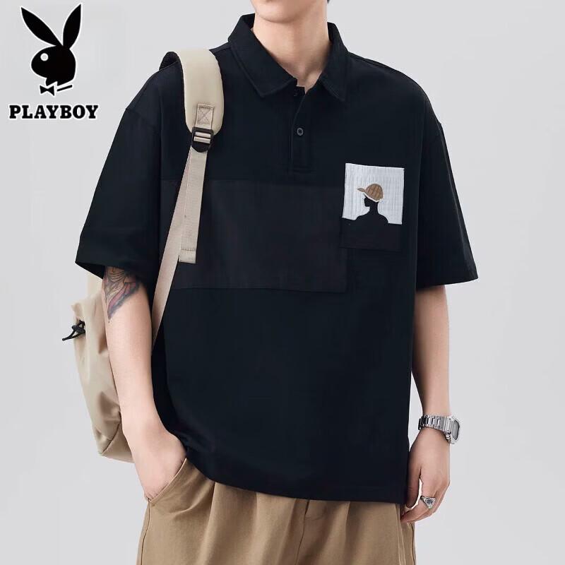 PLAYBOY Men s Loose Fit Round Neck Short Sleeve T-shirt 4XL