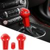 3Pcs/Set Car Gear Shift Knob Head Auto Interior Gear Knob Cover Trim Cover Red Black Carbon Fiber For Ford Mustang 2015 - 2019