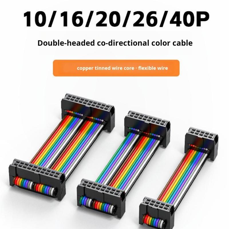 IDC Connector Flat Ribbon Cable 2.54mm 300mm Data Cable Female to Female for Drive Printer Industrial Accessories