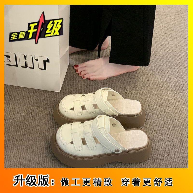 

2025 summer new Roman cool slippers women s casual retro fashion versatile hollow two wear platform beach sandals 40