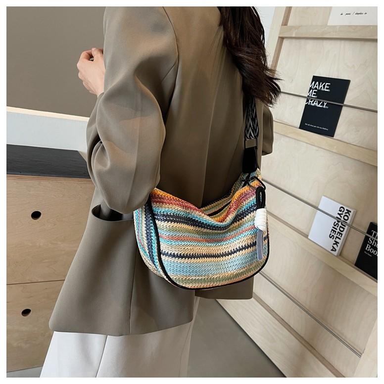 IELGY Ladies Messenger Bag Summer Wide Shoulder Strap Fashion Commuter Casual Pillow Bag
