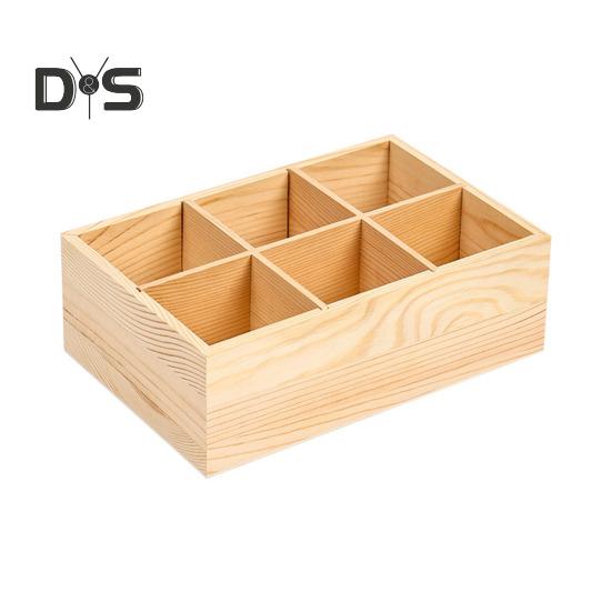 Aufbewahrungskoffer für Pinsel, glatte Kanten, gratfrei, großes Fassungsvermögen, mehrere Fächer, rechteckige Aufbewahrungsbox aus Holz