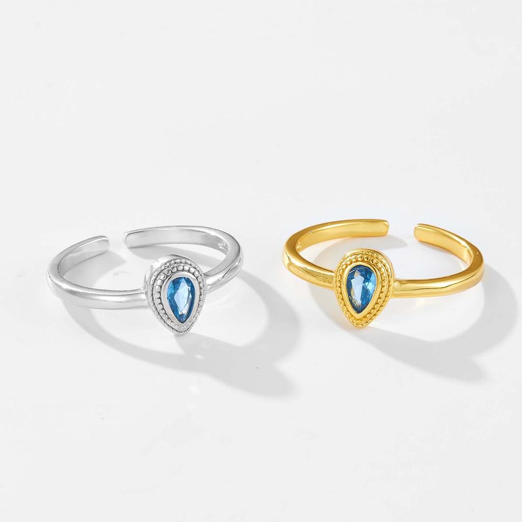 ANDYWEN 925 Sterlingové Stříbro Zlaté Ovály Nastavitelné Luxusní Prsteny Kulaté Luxusní Zirkonové Šperky Dárek