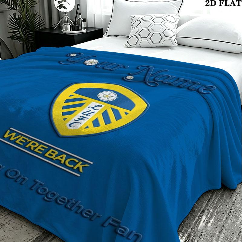 1PC Leeds United Custom Name Patterned Flannel Blanket Suitable For All Seasons for Home Decor Warmth and Comfort Gifts Holiday Present