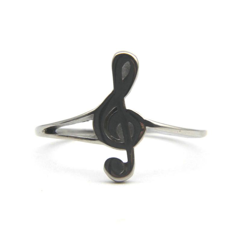 

Girls Musical Note Ring 316L Stainless Steel Jewelry Punk Biker Snake Skeleton Feather Ring Size 6-12 6