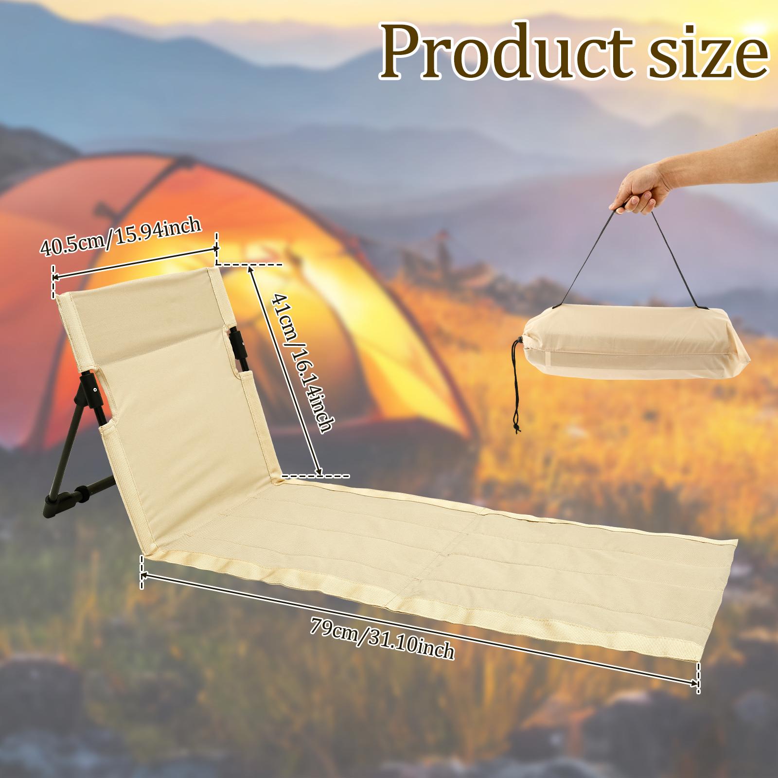 

Складной походный стул Ткань Оксфорд Водонепроницаемый Пляжный напольный стул с функцией наклона Парковый одинарный ленивый стул Подушка для спинки