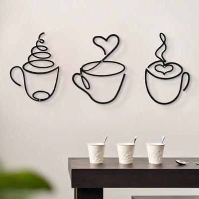 1 Stück Kreative Kaffee-Wanddekorationen Kaffeehaus-Dekorationen Innenwanddekorationen Wandbehang Eisenbilder