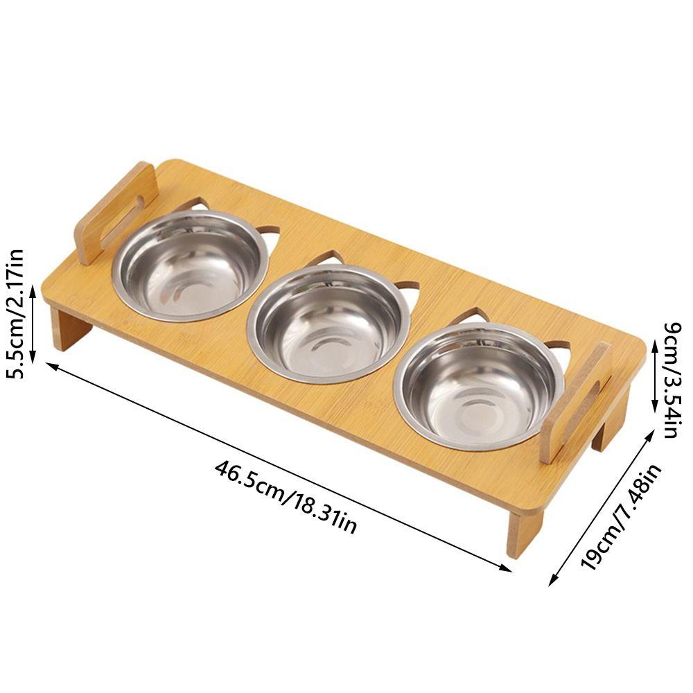 Edelstahl Haustierfutter Napf Drei Näpfe Design Haustier Futter Napf Schräger Napf Haustier Zubehör