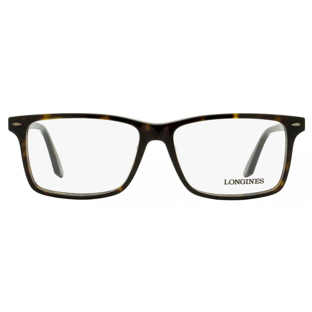 Longines Men S Rectangular eyeglaSSeS Lg5032 052 Dark Havana 57mm 052