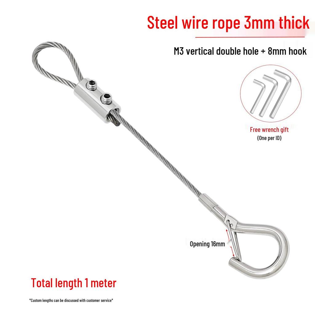 304 Stainless Steel Wire Rope Lock Buckle, 1-4mm Adjustable Hanging Picture and Lighting Wire Hook Adjuster