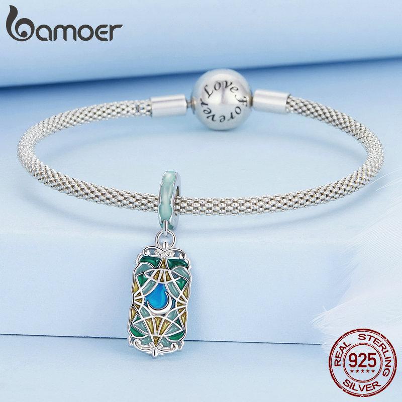 Bamoer 925 Stříbro Moon Tarot závěsné přívěsky pro ženy náramek a náramek DIY šperky