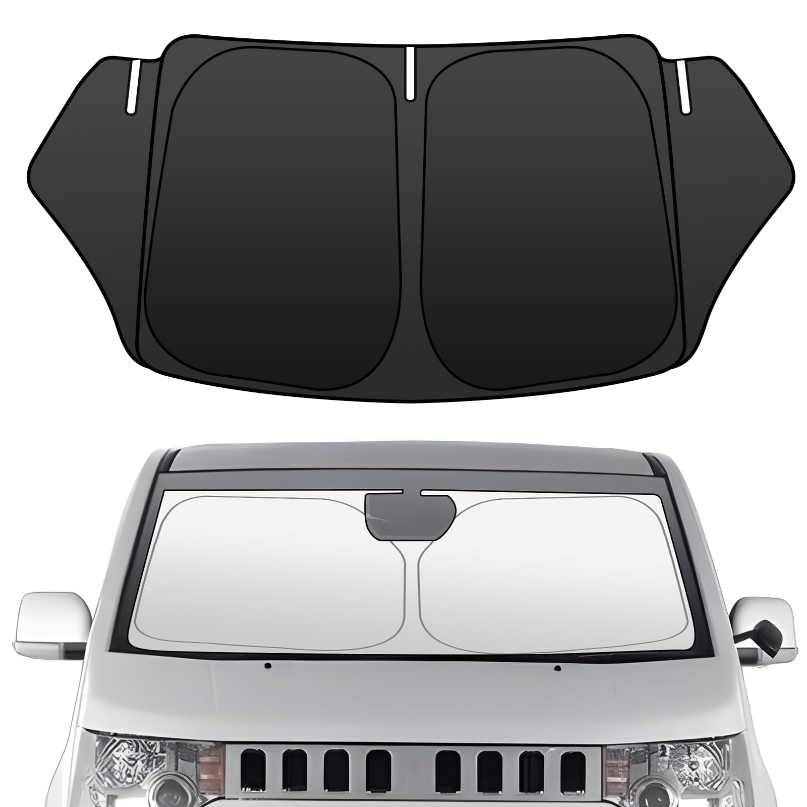 

for all vehicle BLUESEATEC Mitsubishi Delica Front Windshield Sunshade Light Heat UV Sun Compact Privacy Custom Part [Available models] D5 (CV1W~CV5W чёрный