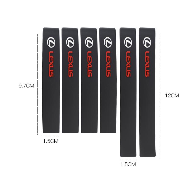 6Pcs Car Anticollision Rubber Strip Door Anti Scratch Stickers For Lexus RX300 IS200 IS250 ES350 Ct200h UX250h NX300h RX350 LS