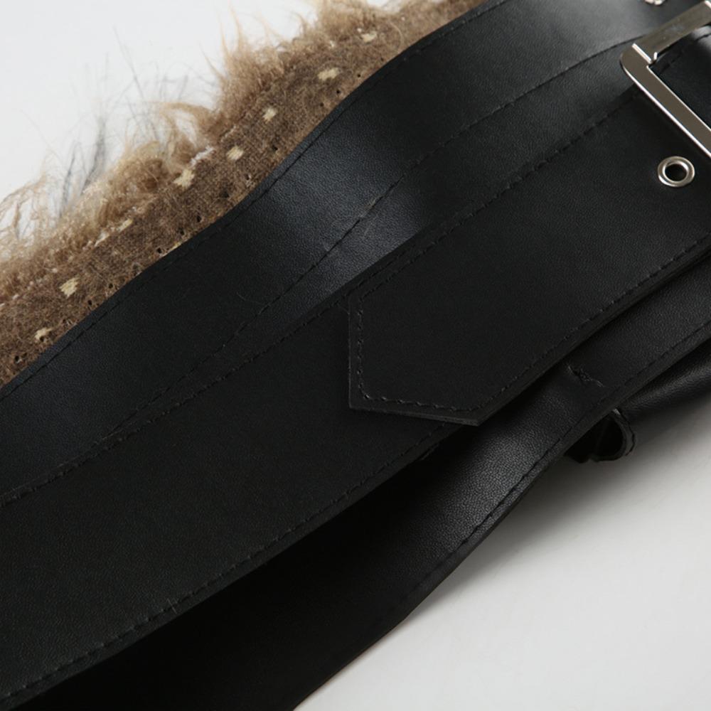 Zinc Zinc Alloy Hip-hop Belt Vintage PU Waist Bag Elegant Fur Tassels Waistband  Streetwear