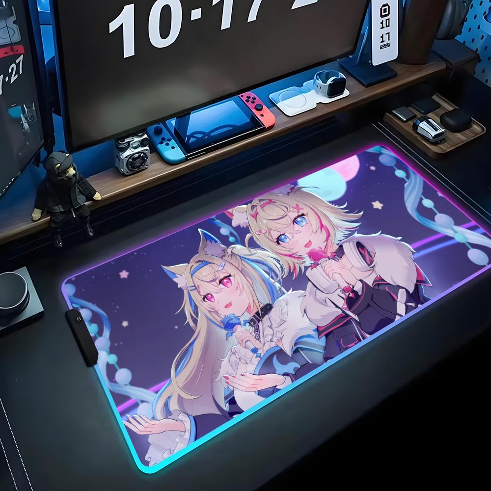 fuwamoco Mouse Pad RGB Gaming Mousepad Big LED Pad PC Desk Mat Luminous Mouse Pad Large Keyboard Mats Table Rug With Backlit