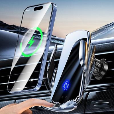 Support de charge sans fil pour téléphone portable de voiture, induction intelligente, ouverture et fermeture entièrement automatiques