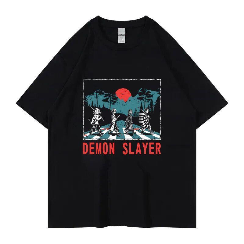 Anime Ghost Destroyer Blade Tanujiro Same Retro Short Sleeve Crew Neck Printed Men's and Women's Couples T-Shirt Summer