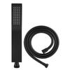 Matte Black Brass Square Handheld Shower Head Bathroom Sprayer Handshower with Hose