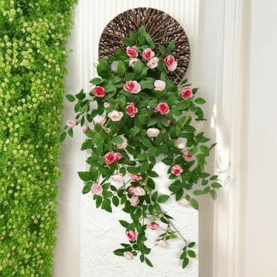 Rosenranke Künstliche Rosenranke Grüne Pflanze Hängende Wanddekoration Blume DIY Dekoration Künstliche Ranken Wanddekoration