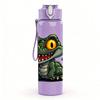 1PC Aggressive Green Crocodile Pattern 750ml Color Plastic Sports Water Bottle Leakproof Flip Straw Lid Suitable for Sports Office Home Use