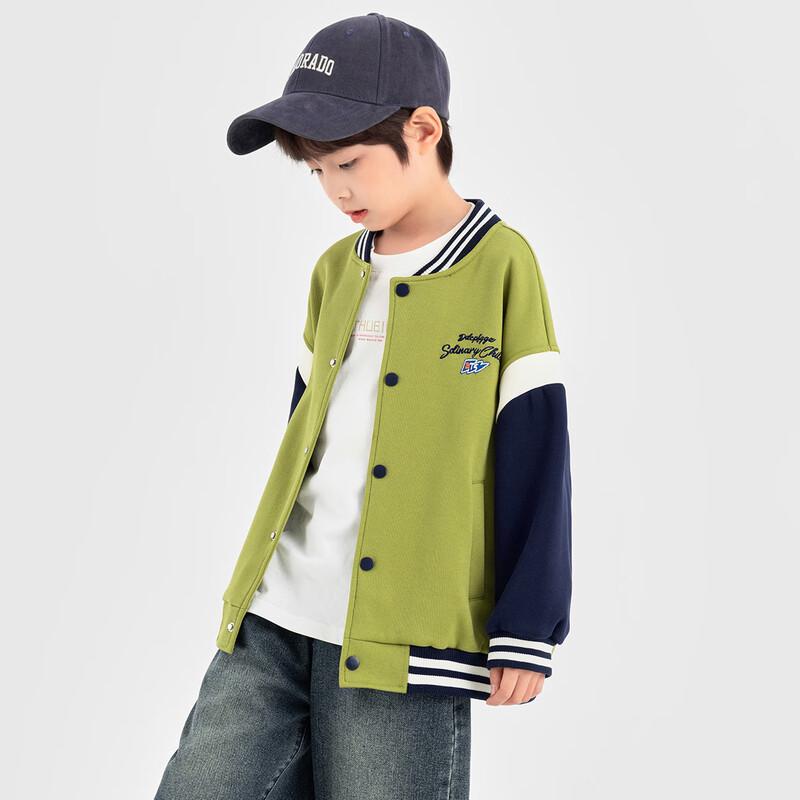 Duoduojia Boy's 2025 Spring/Autumn Color-block Baseball Jacket