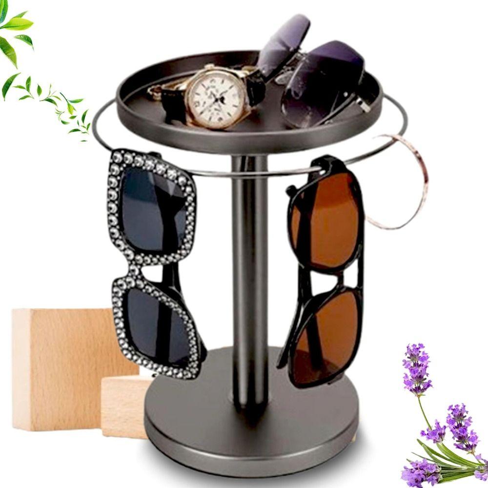 Stainless Steel Eyeglass Display Rack 360° Rotating Sunglasses Holder  for Dresser