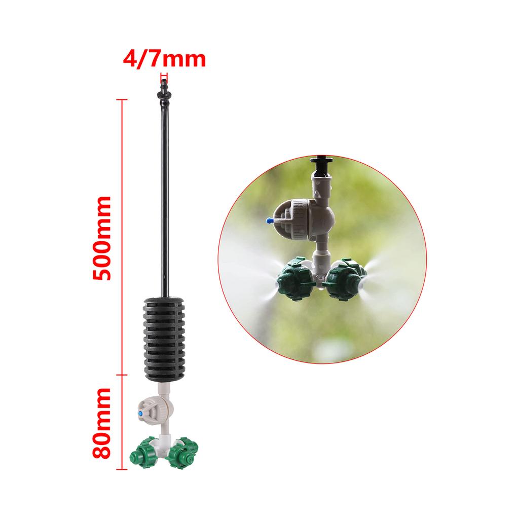 Kit Ugello Nebulizzatore a 4 Uscite 6mm Spruzzatore Atomizzante Anti-Goccia Nebulizzatore a Croce Sistema di Micro-Irrigazione per Giardino Strumento di Raffreddamento e Umidificazione