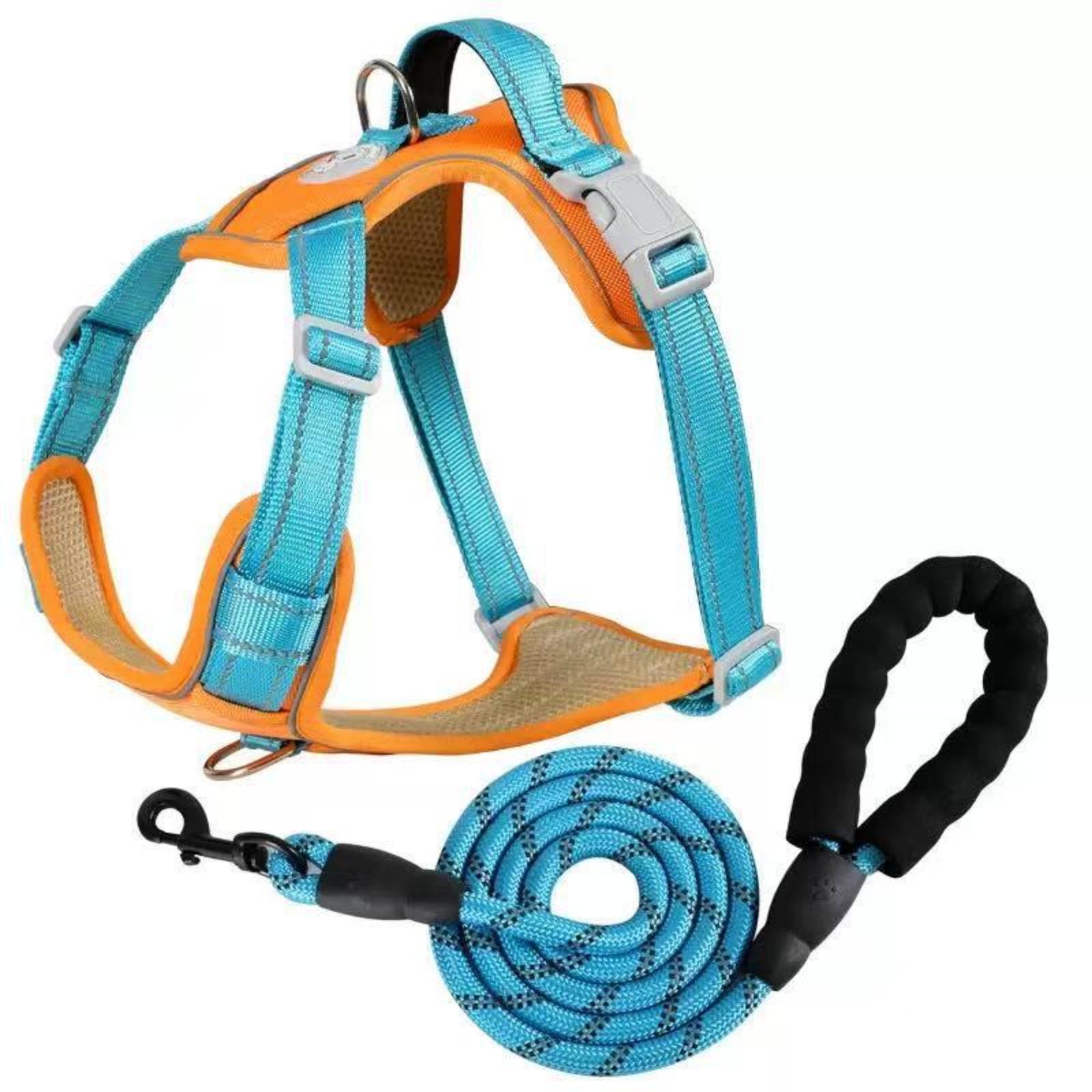 

Oxford Cloth Dog Chest Explosion-proof Punching Large Dog Chest Vest Style Pet Leash One Size