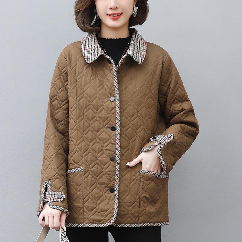 Mom's 2024 Fashionable Winter Cotton Coat for Middle-aged Women - Loose, Lightweight, and Padded Jacket