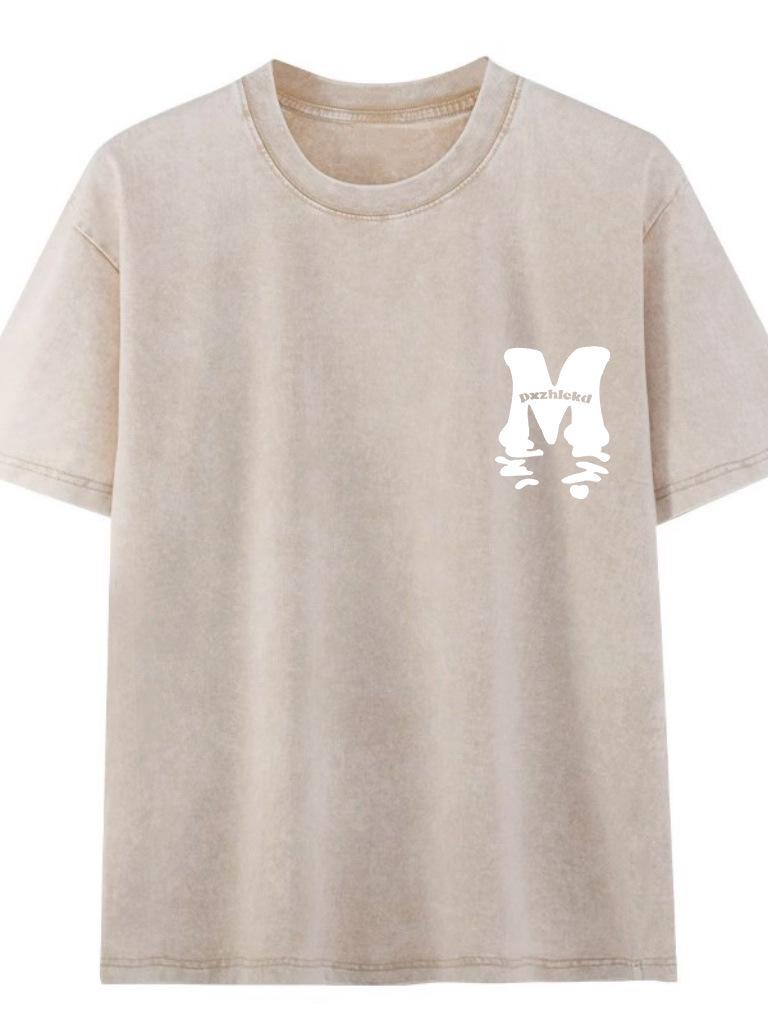 Women s Retro American Vintage Distressed Cotton Short-Sleeve T-Shirt - Plus Size Trendy Summer Top. M хаки