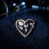 Aliens Badge Brooch Love Heart Brooch, Shape Enamel Lapel Pin, Clothing Pin Accessories for Daily Wear Parties Dates, Gift Sci-Fi Lovers