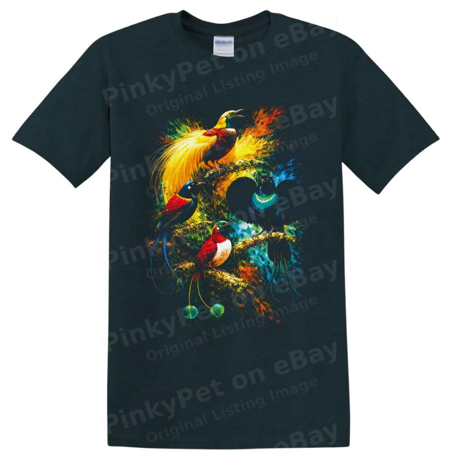 Tropical Bird T Shirt Colorful Exotic Bird Art Nature Lover Graphic Print Tee