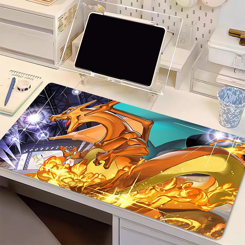 Computer Varmilo Keyboard Mouse Pad PPokemon Charizard Anime Gaming Accessories Table XXL Gamer Carpet Desk Mat Soft Mousepad
