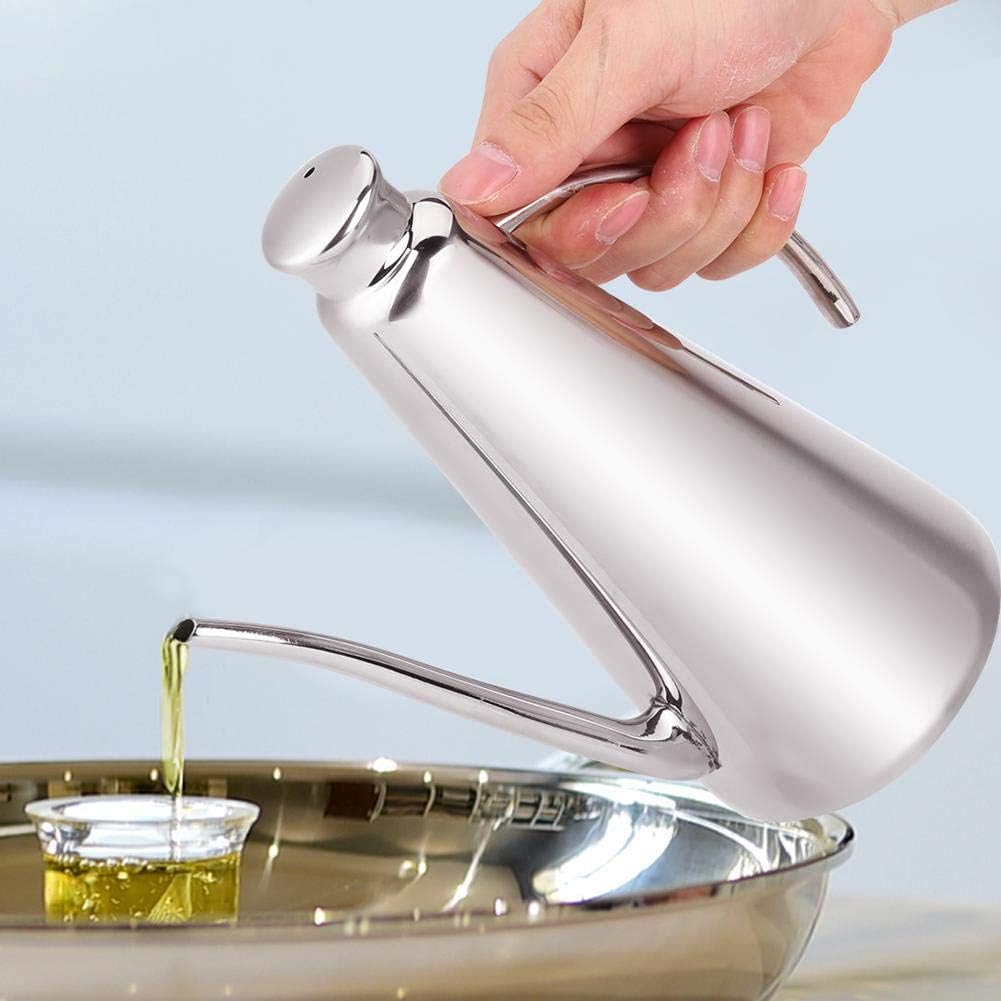 Oil Bottle Dispenser Household Large Capacity Stainless Steel Olive Oil Pot Dispenser Sauce Vinegar Bottle Pot (850ml/28.74oz)