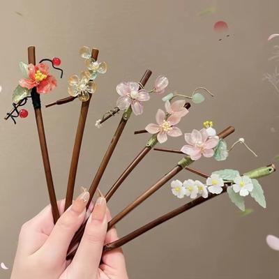 Haarspangenstäbe mit Blumenanhänger Haarstäbe im Vintage-Chinesischen Stil Braut-Haarschmuck Zubehör Für Frauen Hochzeit Hanfu