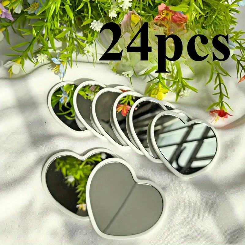 

24pcs Love Mirrors Travel Portable Beauty Glass Mini Dressing Makeup Mirror Cute Heart-shaped Student Dormitory Mirror Girl Gift