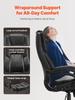 Executive Chair High Back Office Chair Knob-Control Lumbar Support Black