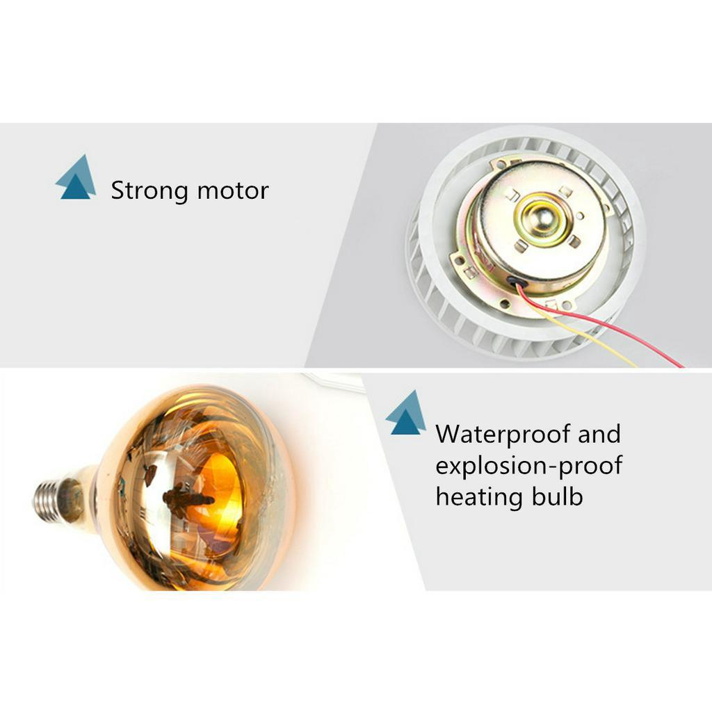 Wall Mounted Electric Heater Bathroom Ceiling Light Lamp Warmer Ventilation Fireplace Heating Stove for Bathroom 1100W AC 220v