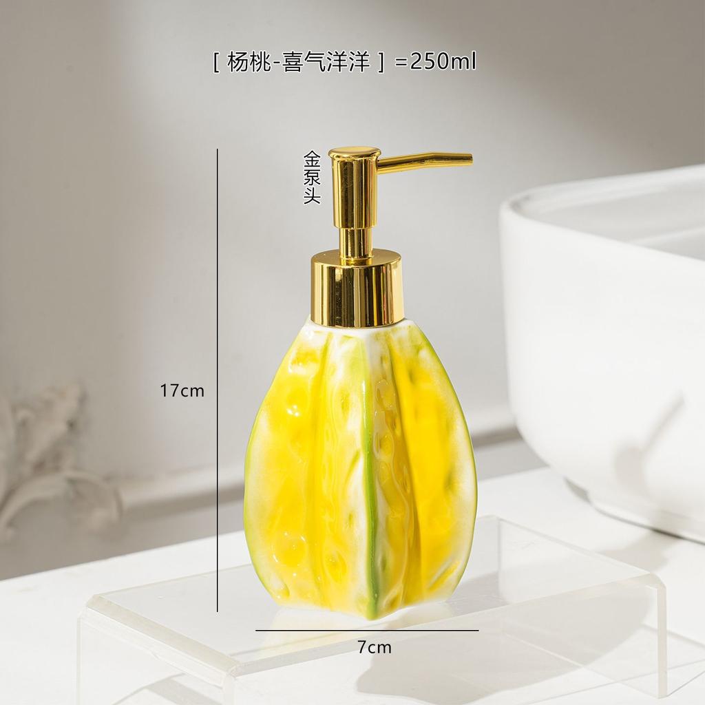 Creative Ceramic Lotion Bottle Hand Soap Hotel Bathroom Shower Gel Shampoo Dispenser Cartoon Strawberry Soap Dispenser Bathroom