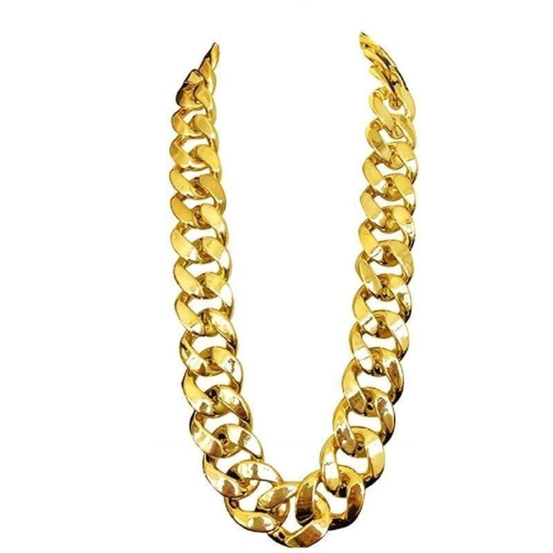 2 Pezzi Collana a Catena Dorata Stile Hip Hop Gioielli da Collo Catene da Rapper Materiale CCB Regalo Perfetto per Uomini e Donne