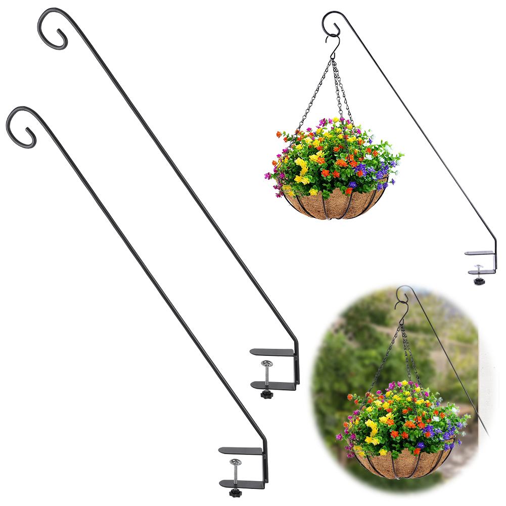 Heavy Duty Deck Hook Clamp On Deck Hook Multi-Function Bird Feeder Hanger Hook Extended Plant Hanger for Lanterns Wind Chimes