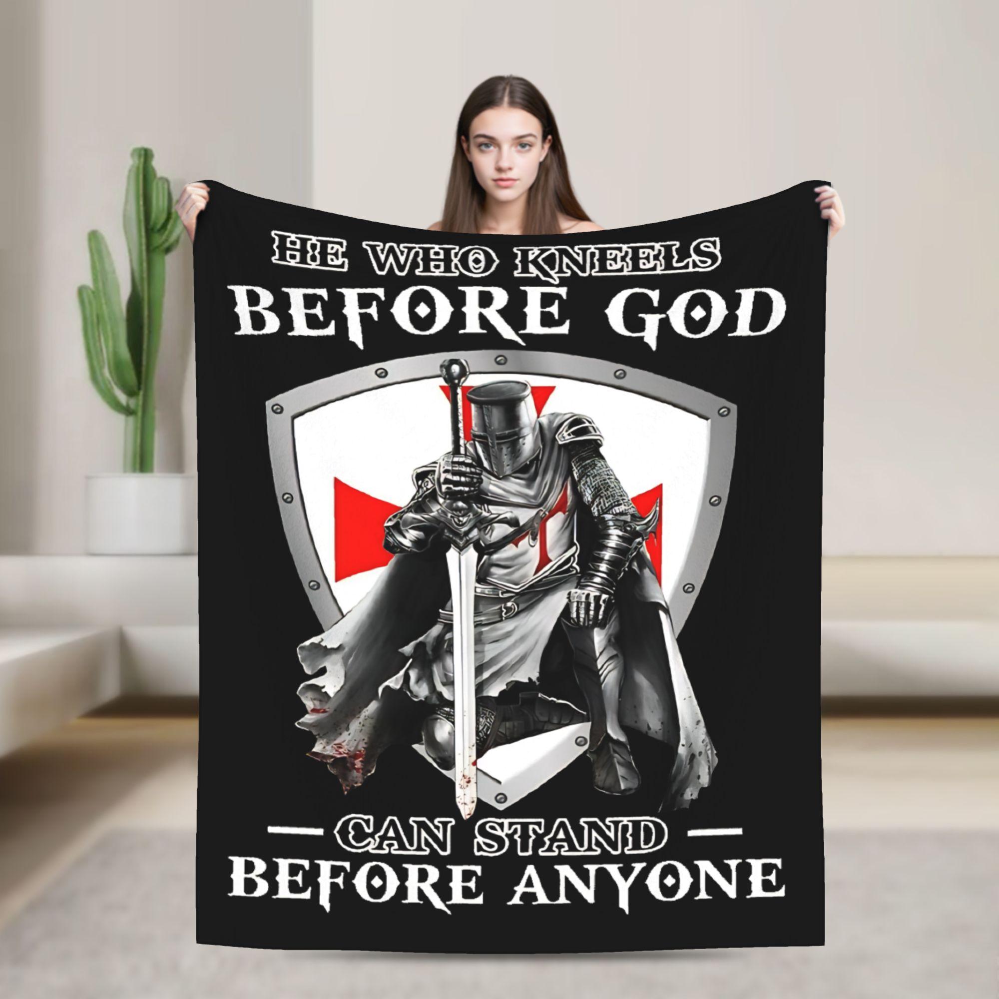 

The Knights Templar with Templar Cross Blanket Soft Funny Plush Throw Blanket For Kids Bedroom Flannel Bedspread Bed Cover 75x100cm (30x40inch)