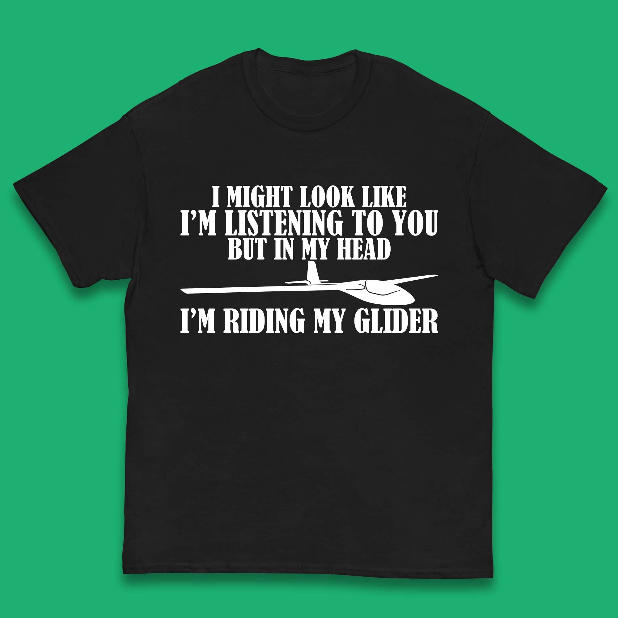 In My Head I m Riding My Glider Kids T-Shirt 100