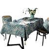 Green Oil Painting Print Rectangle Dirty Resistant Machine Washable Stylish Holiday Tablecloth Table Cover Thanksgiving Table Decoration