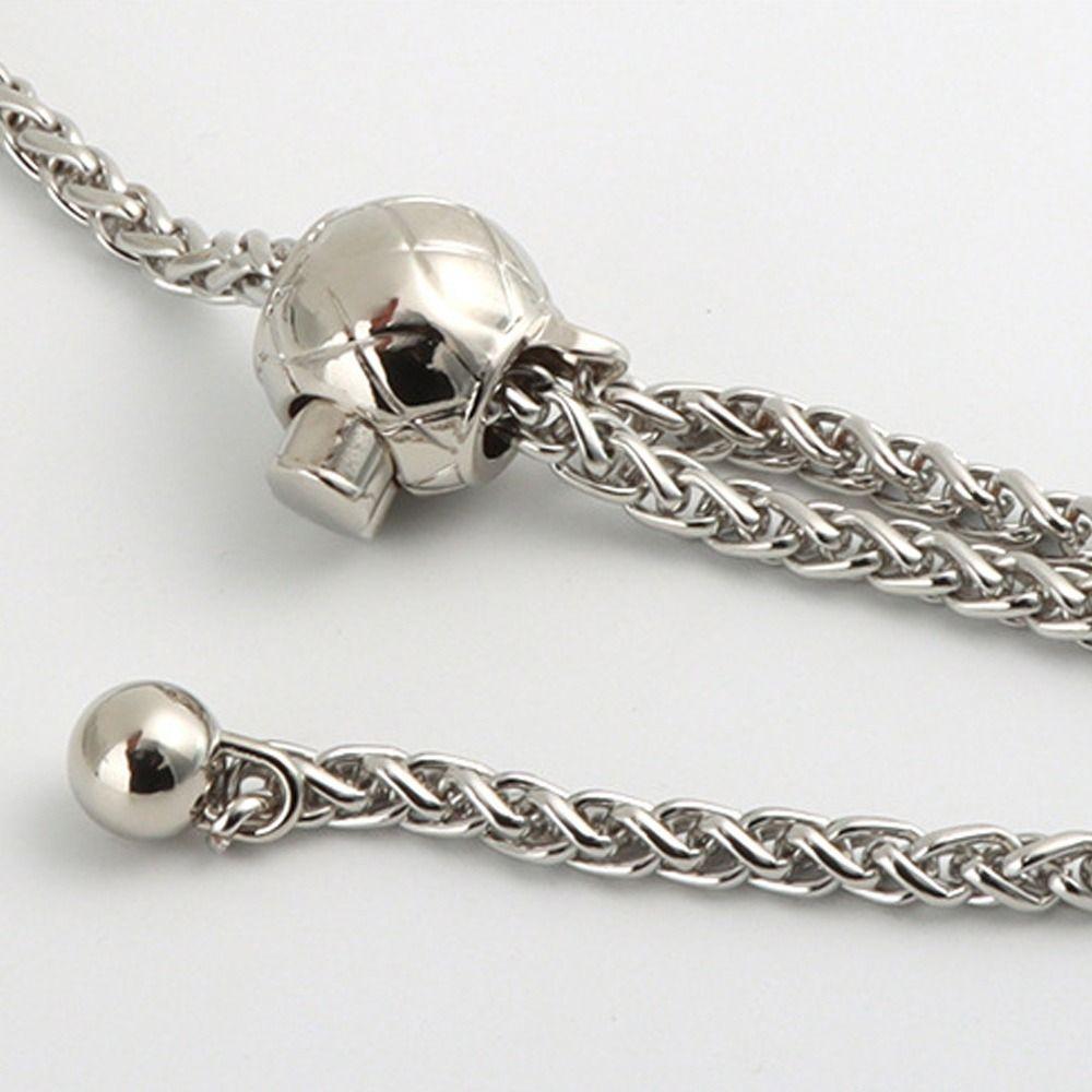 Golden Silvery Metal Bag Chains Adjustable Handbag Handle Chain Durable Shoulder Bag Straps