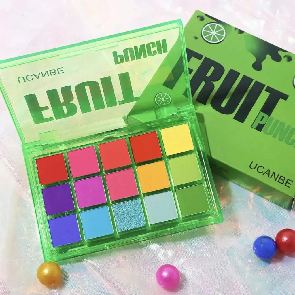 Ucanbe 15-Color Eyeshadow Palette Modern Futuristic Colorful Olive Green Gold Hong Kong Style Retro Daily Commute Light Makeup