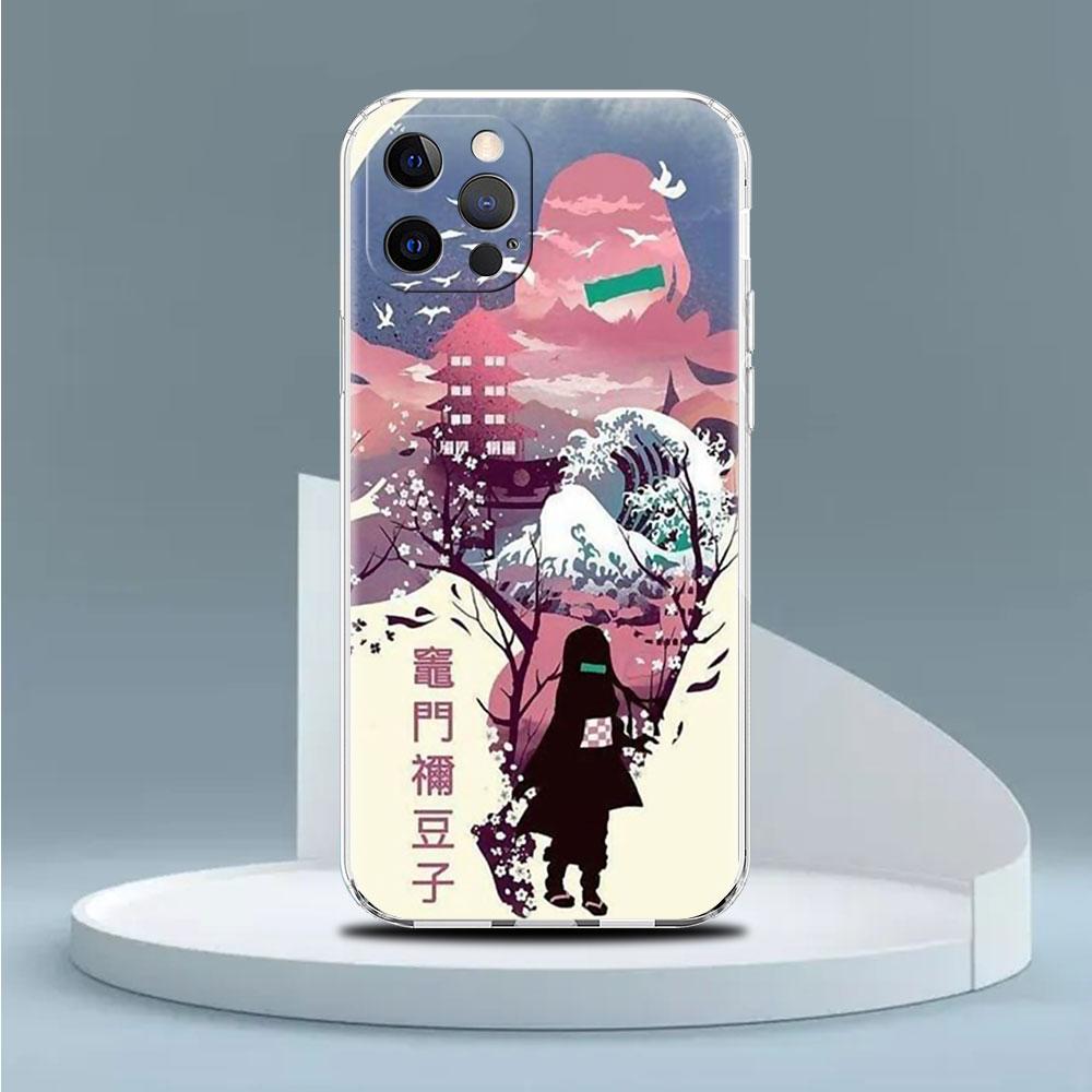 Clear Case For Apple iPhone 14 13 11 12 Pro 7 8 Plus XR X XS Max 6 6S 14Pro Silicone Phone Cover Demon Slayer Anime