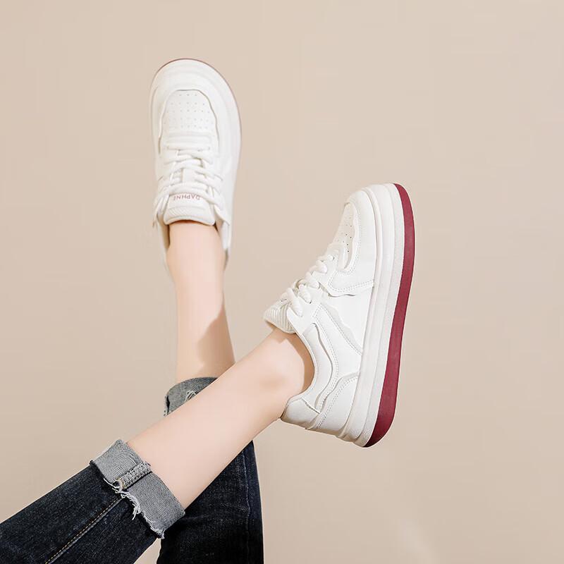 Daphne Women s 2024 White Platform Casual Sneakers 40