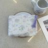 Adorable Blue Cartoon Makeup Bag: Mini Pure Cotton Coin and Earphone Pouch, Lipstick Carrier, Portable Storage.